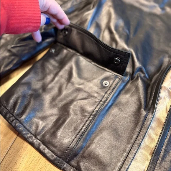 Ann Taylor Black Leather Jacket - Picture 3 of 7